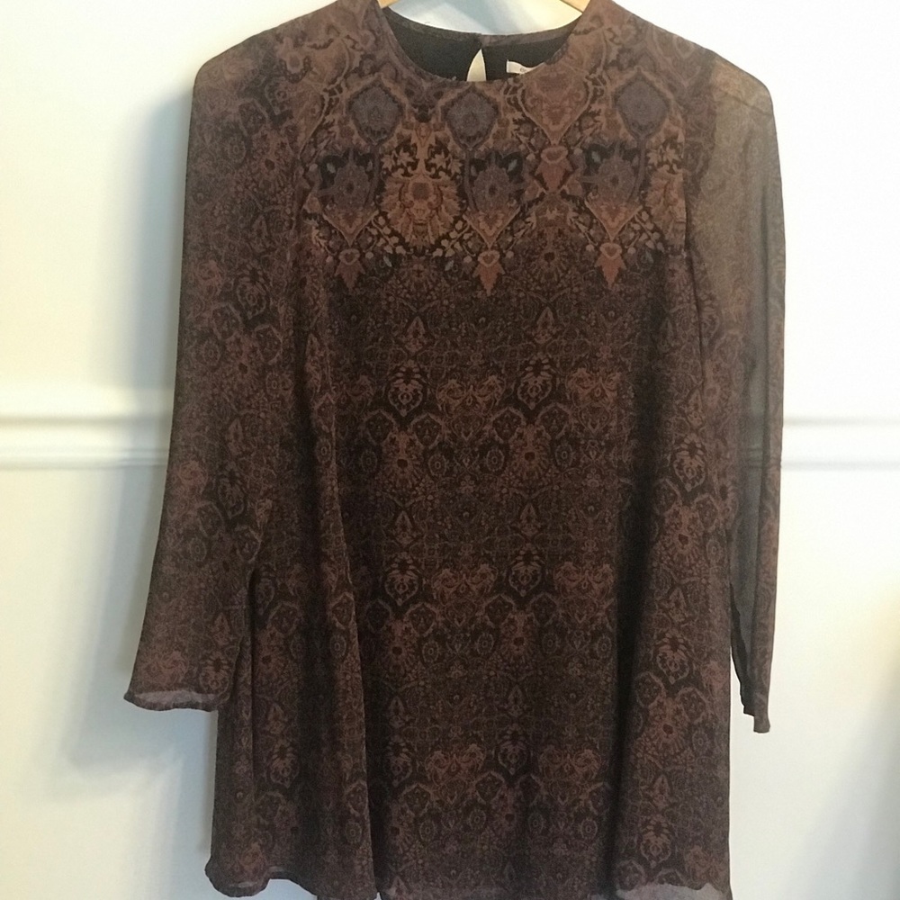 Ecoté Brown Lace Mini Dress